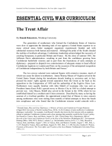 The Trent Affair Essay - Essential Civil War Curriculum