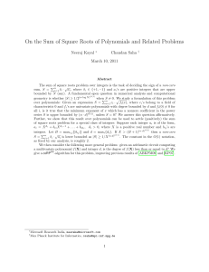 On the Sum of Square Roots of Polynomials and Related Problems