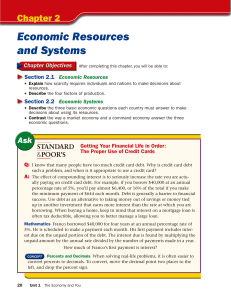 Economic Resources and Systems