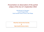 Eclipse of the Sun 1 September 2016