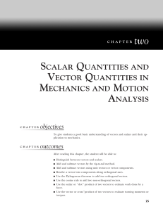scalar quantities and vector quantities in m