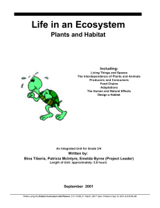 Life in an Ecosystem: Plants and Habitat