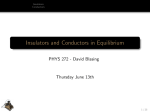 Insulators and Conductors in Equilibrium
