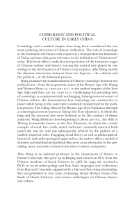 cosmology and political culture in early china - Assets