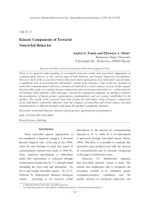 Kinesic Components of Terrorist Nonverbal Behavior