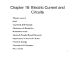 Chapter 18: Electric Current and Circuits