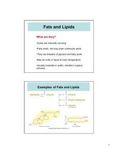 Fats and Lipids