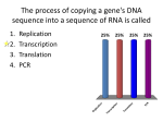 The process of copying a gene`s DNA sequence into a sequence of