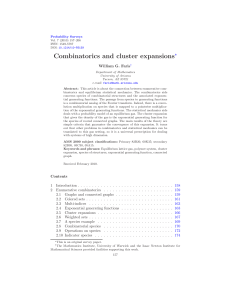 Combinatorics and cluster expansions