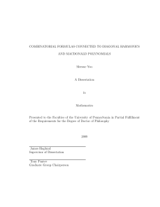 Combinatorial formulas connected to diagonal