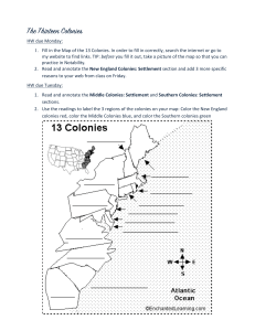 The Thirteen Colonies