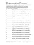 Solving Numerical Expressions