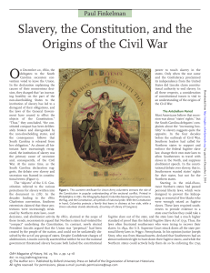 Slavery, the Constitution, and the Origins of the Civil War