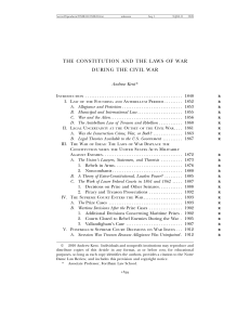 the constitution and the laws of war during the civil war