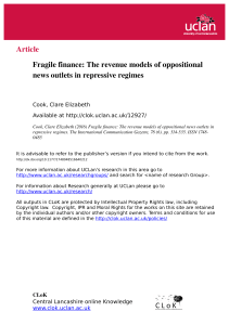 Fragile finance: The revenue models of - CLoK