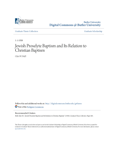 Jewish Proselyte Baptism and Its Relation to Christian Baptism