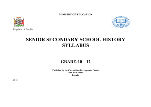 senior secondary school history syllabus grade 10