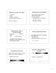 Temperature and Radiation Temperature, Heat, or Thermal Energy?