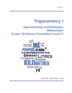 Trigonometry I - Open School BC