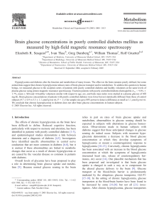 Brain glucose concentrations in poorly controlled diabetes mellitus