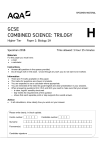 GCSE Trilogy Specimen question paper Paper 1