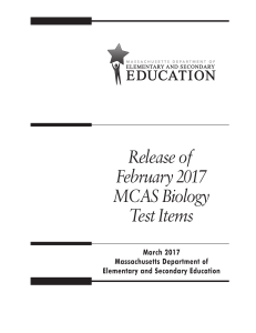Release of February 2017 MCAS Biology Test Items