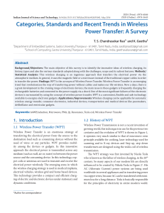 Categories, Standards and Recent Trends in Wireless Power Transfer