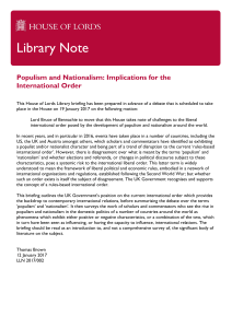 Populism and Nationalism: Implications for the