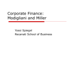 Corporate Finance: Modigliani and Miller
