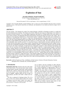 Explosion of Sun - Scientific Research Publishing