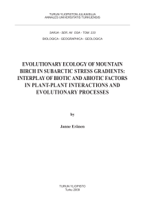 Evolutionary ecology of mountain birch in subarctic stress gradients