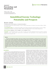 Immobilized Enzyme Technology: Potentiality and Prospects