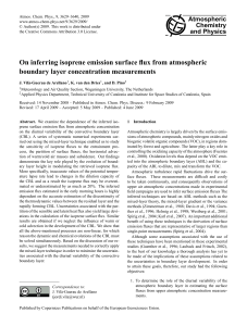 On inferring isoprene emission surface flux from atmospheric