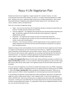 the Rejuv4Life Vegetarian Plan