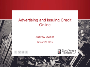 Advertising and Issuing Credit Online