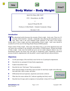 Body Water - Body Weight