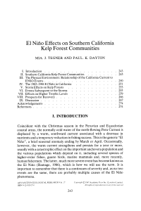 El Niiio Effects on Southern California Kelp Forest Communities