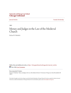 Money and Judges in the Law of the Medieval Church