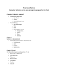 Final Exam Review Study the following terms and concepts to