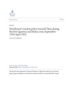 Eisenhower`s nuclear policy toward China during the first Quemoy