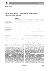 New elements in modern biological theories of aging