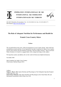 The Role of Adequate Nutrition for Performance and Health for