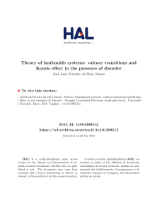 Theory of lanthanide systems: valence - Tel Archives ouvertes