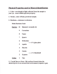 Physical Properties used in Mineral Identification