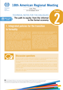 1. Integrated policies for the transition to formality