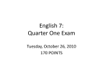 Honors English 7: Quarter One Exam