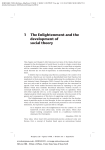 1 The Enlightenment and the development of social theory