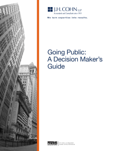 J.H. Cohn LLP`s Guide to Going Public