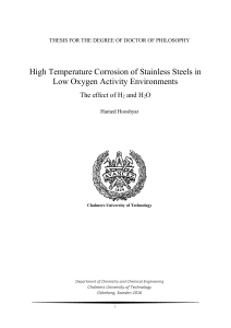 High Temperature Corrosion of Stainless Steels in Low Oxygen