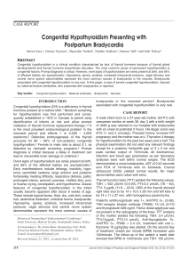 Congenital Hypothyroidism Presenting with Postpartum Bradycardia